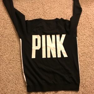 Pink Black/white pull over sweater